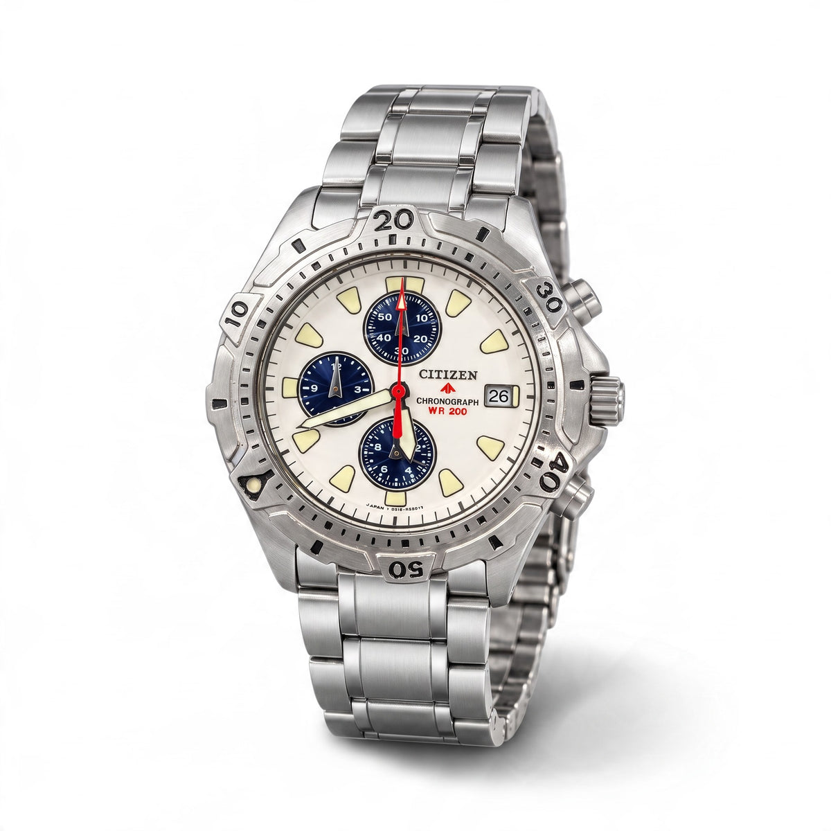 Orologio Citizen Promaster Chronograph WR200 — 41 mm — Cronografo al quarzo con datario — NOS con corredo originale - 0560-C50880