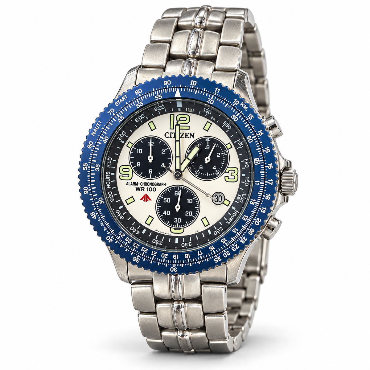Orologio Citizen Promaster Alarm-Chronograph WR100 — 40 mm — Cronografo e allarme al quarzo, ghiera girevole — NOS con corredo originale - 3510-H04368