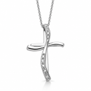 Collana Miluna in oro bianco 18kt con croce e diamante - CLD4300