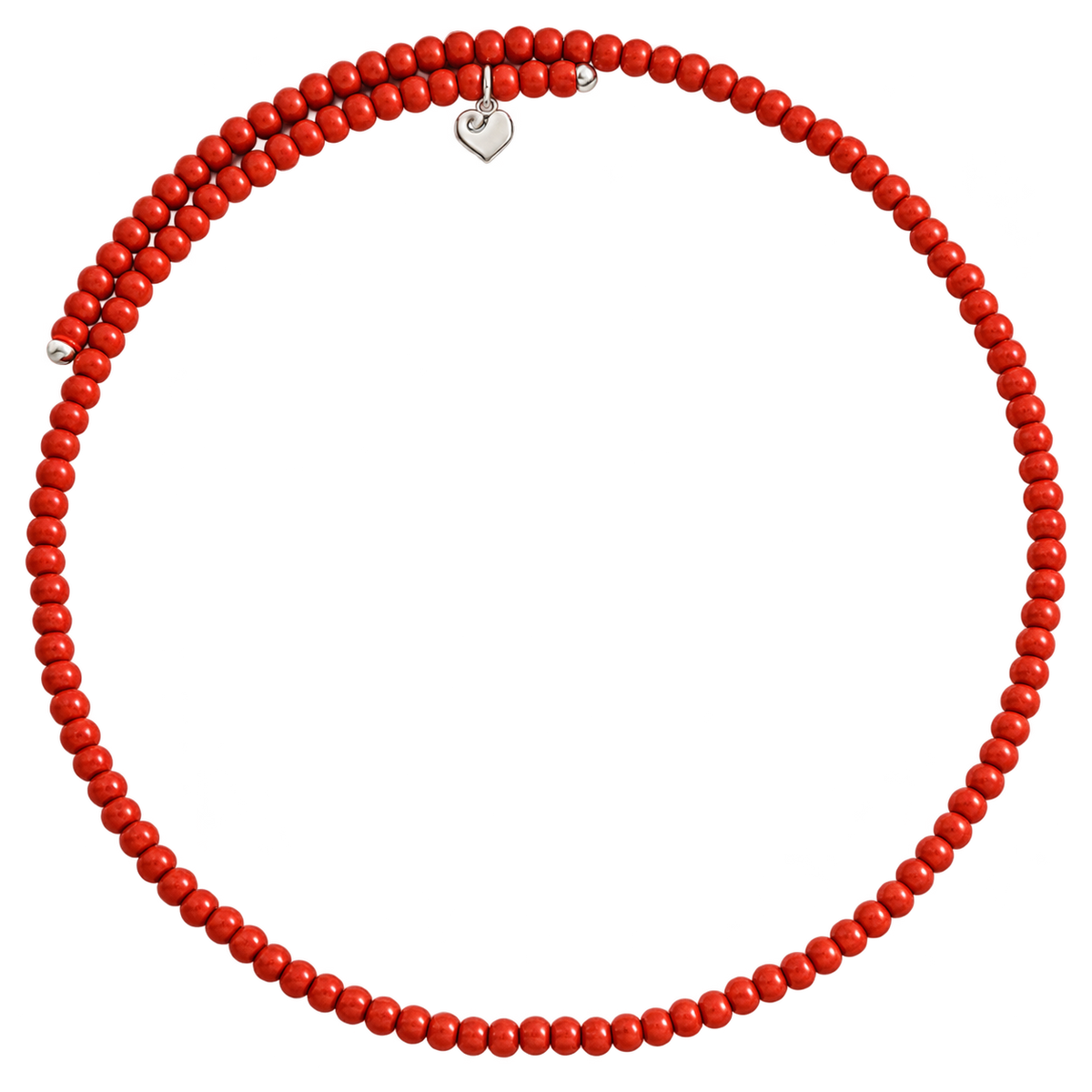 Choker Chantecler color corallo e argento - 44028