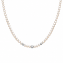 Collana miluna di perle Oriente 40 cm con chiusura in oro bianco 18kt, 4-4.5mm - PCL6749