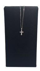 Collana Zancan con croce da uomo in oro bianco 18kt e diamanti, 0.23ct - EC911B