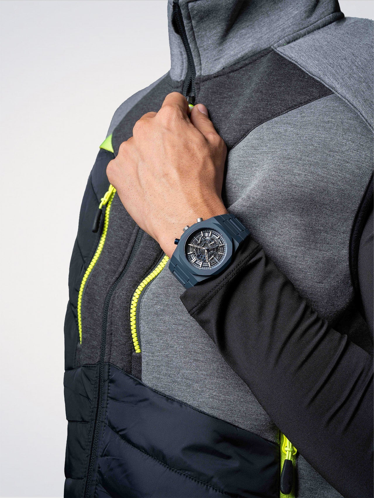 orologio D1 MILANO, Model B
 Polychrono, COLORE BLU, 40.5 mm - D1-PHBJ12