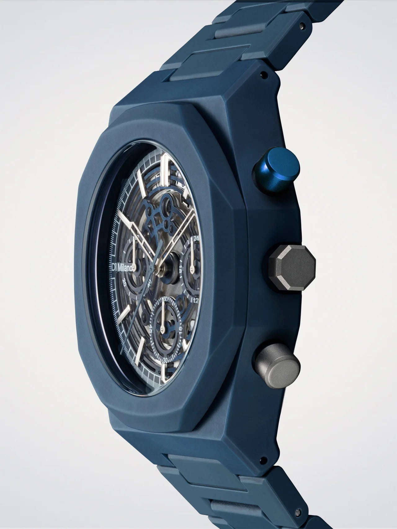 orologio D1 MILANO, Model B
 Polychrono, COLORE BLU, 40.5 mm - D1-PHBJ12