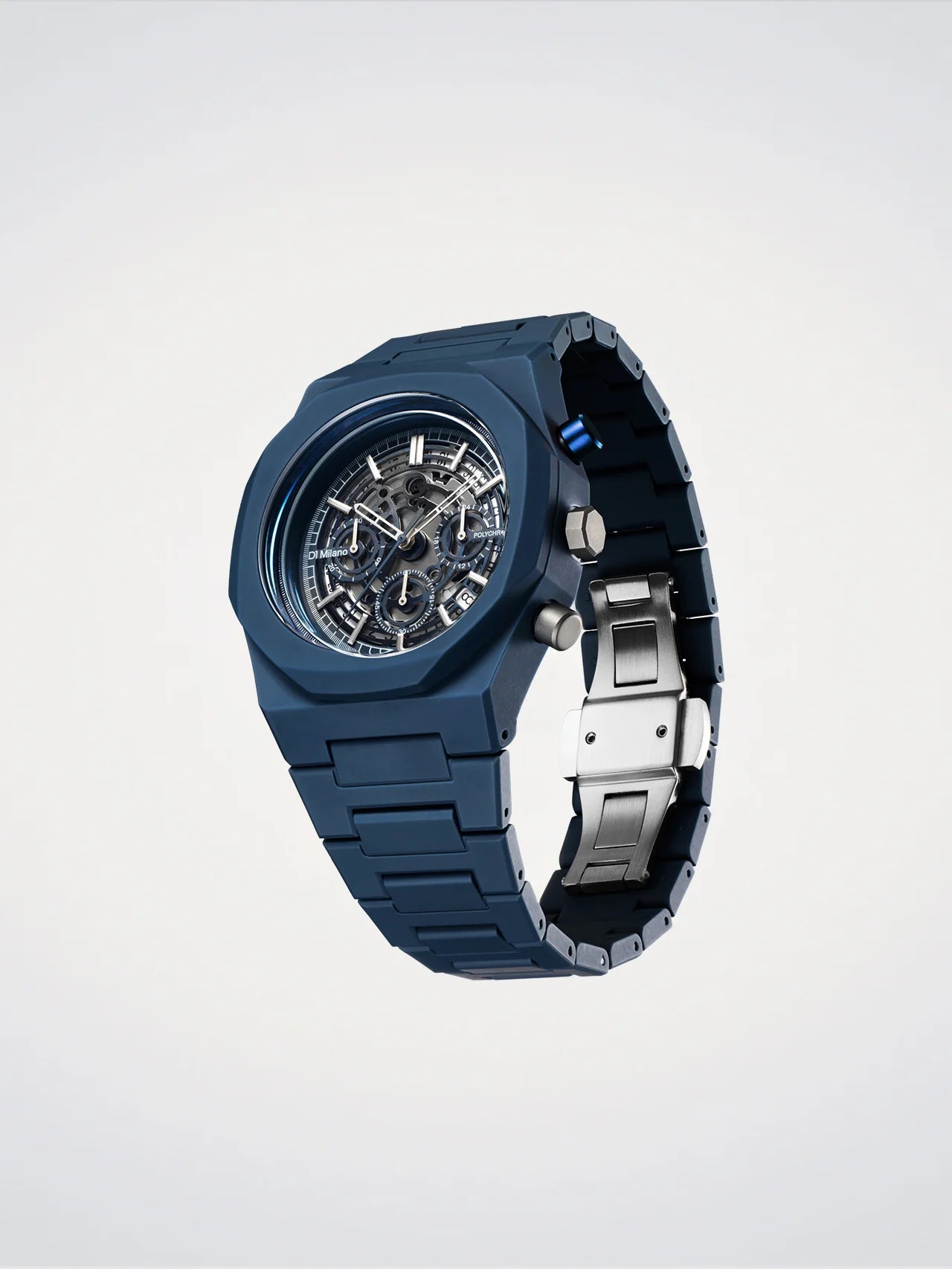 orologio D1 MILANO, Model B
 Polychrono, COLORE BLU, 40.5 mm - D1-PHBJ12