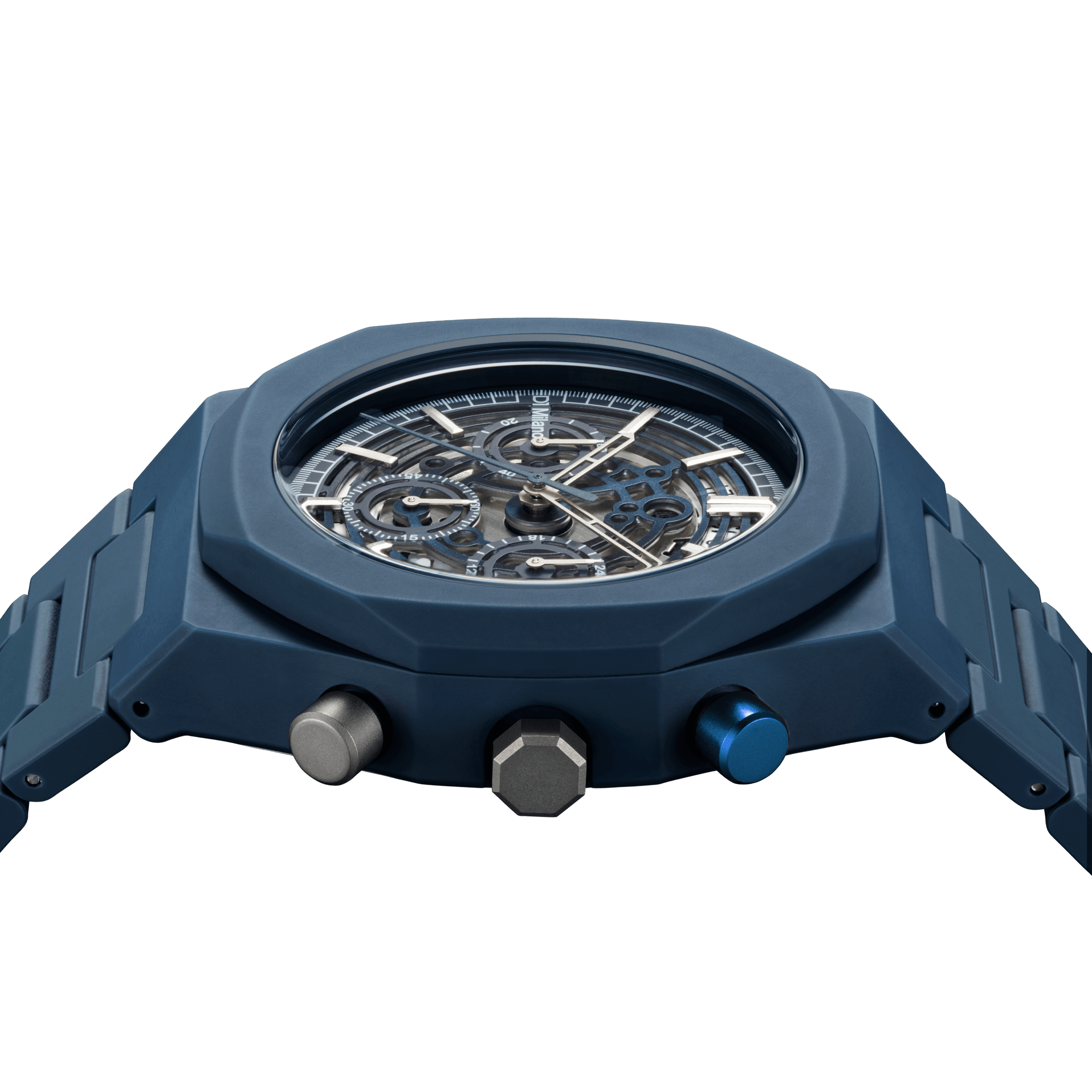 orologio D1 MILANO, Model B
 Polychrono, COLORE BLU, 40.5 mm - D1-PHBJ12