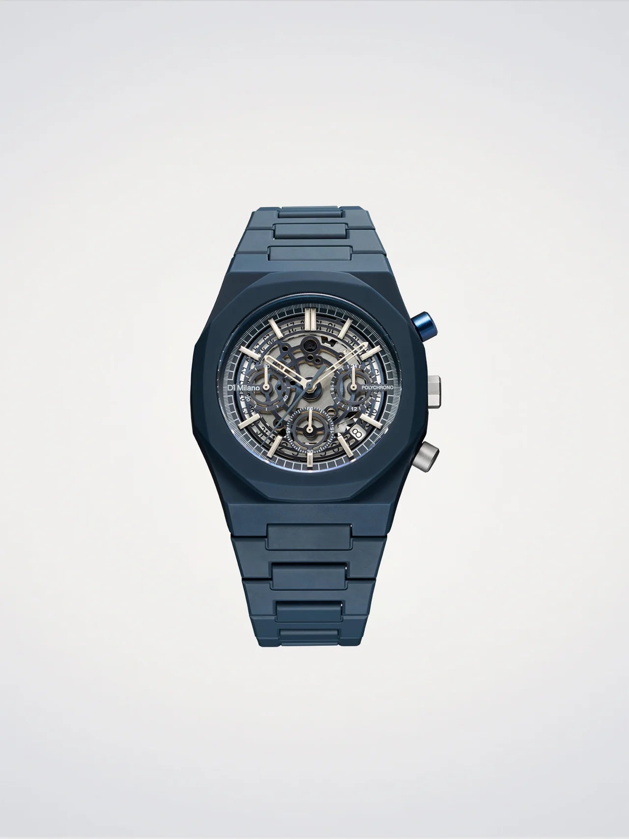 orologio D1 MILANO, Model B
 Polychrono, COLORE BLU, 40.5 mm - D1-PHBJ12
