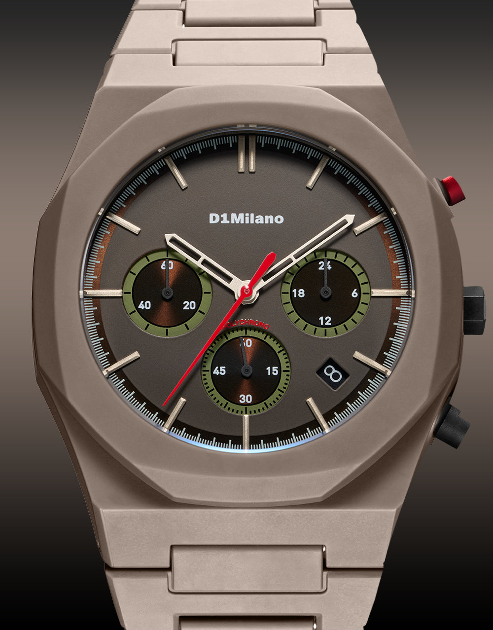 Orologio D1 MILANO Brown Phantom, Polychrono quarzo, 40.5mm - D1-PHBJ24