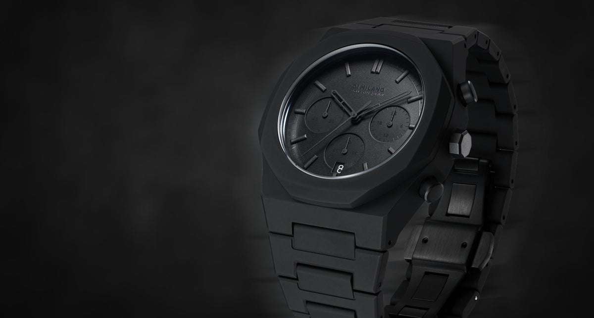 Orologio D1 MILANO Shadow, Polychrono quarzo, TOTAL BLACK, 40.5mm - D1-PHBJSH