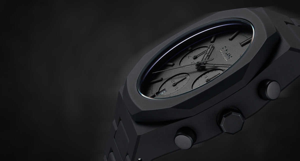 Orologio D1 MILANO Shadow, Polychrono quarzo, TOTAL BLACK, 40.5mm - D1-PHBJSH
