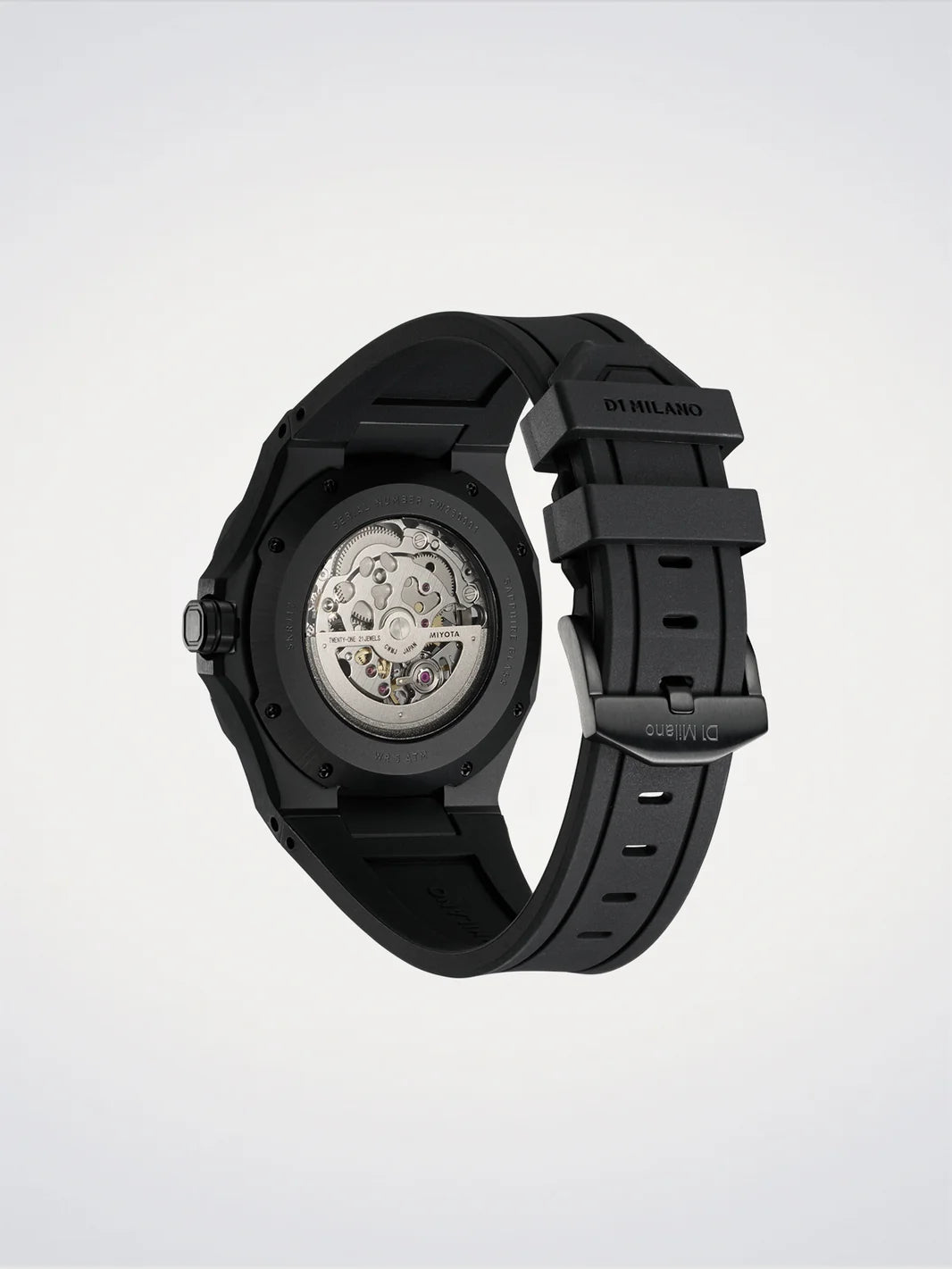 Orologio D1 MILANO, Jet Black, Automatico, Skeleton Rubber, 41.5mm - D1-SKRJ17