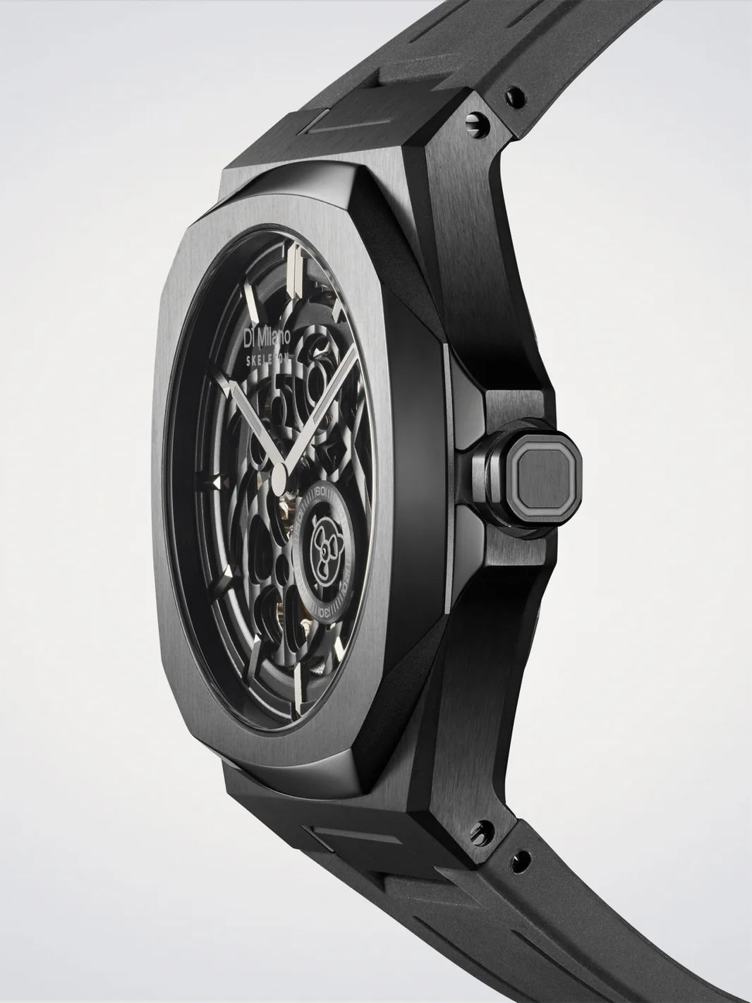 Orologio D1 MILANO, Jet Black, Automatico, Skeleton Rubber, 41.5mm - D1-SKRJ17