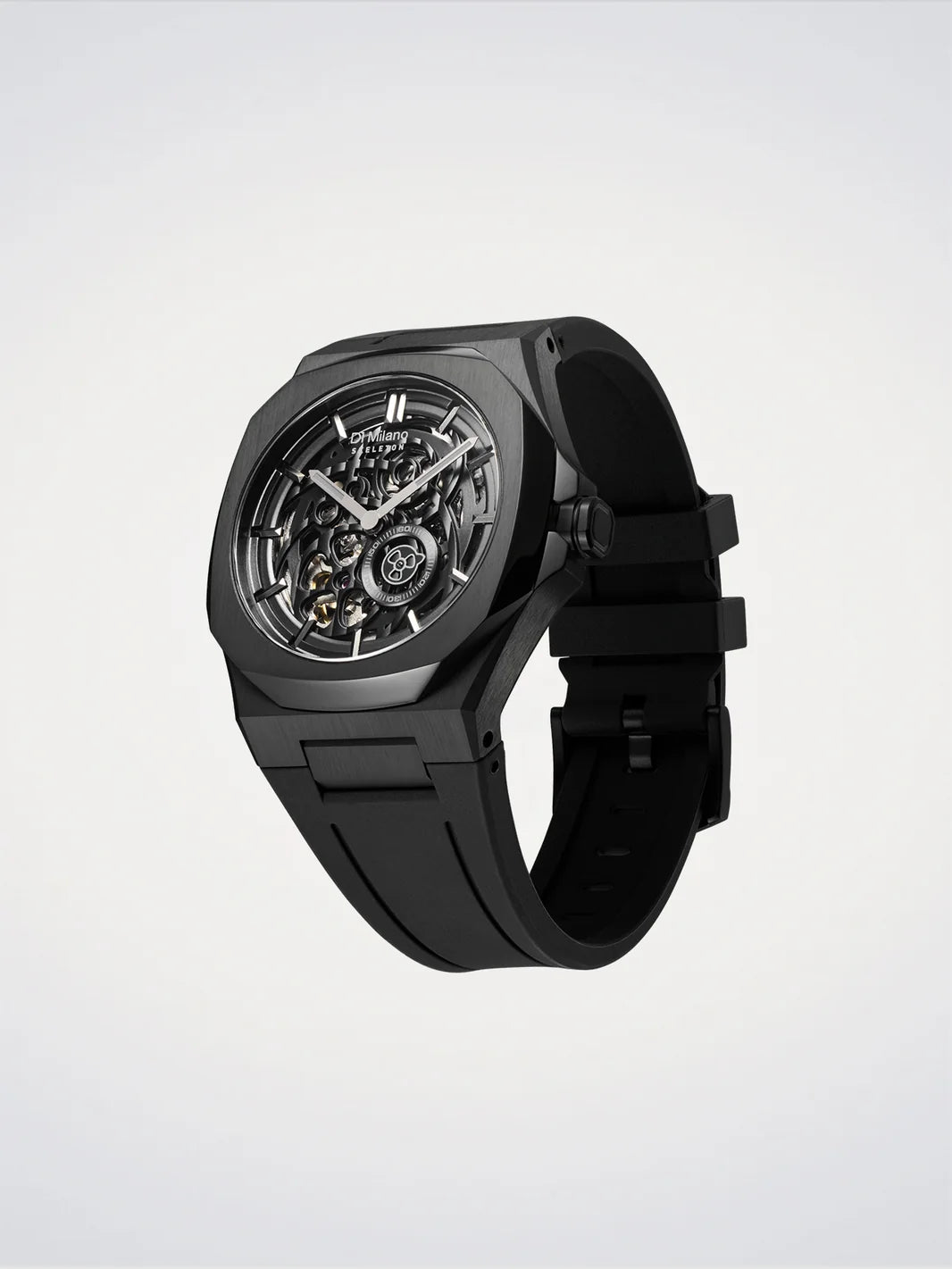Orologio D1 MILANO, Jet Black, Automatico, Skeleton Rubber, 41.5mm - D1-SKRJ17