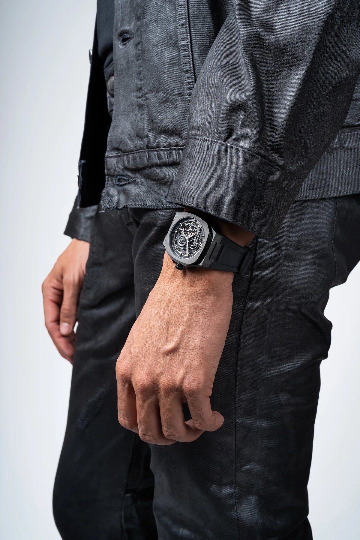 Orologio D1 MILANO, Jet Black, Automatico, Skeleton Rubber, 41.5mm - D1-SKRJ17
