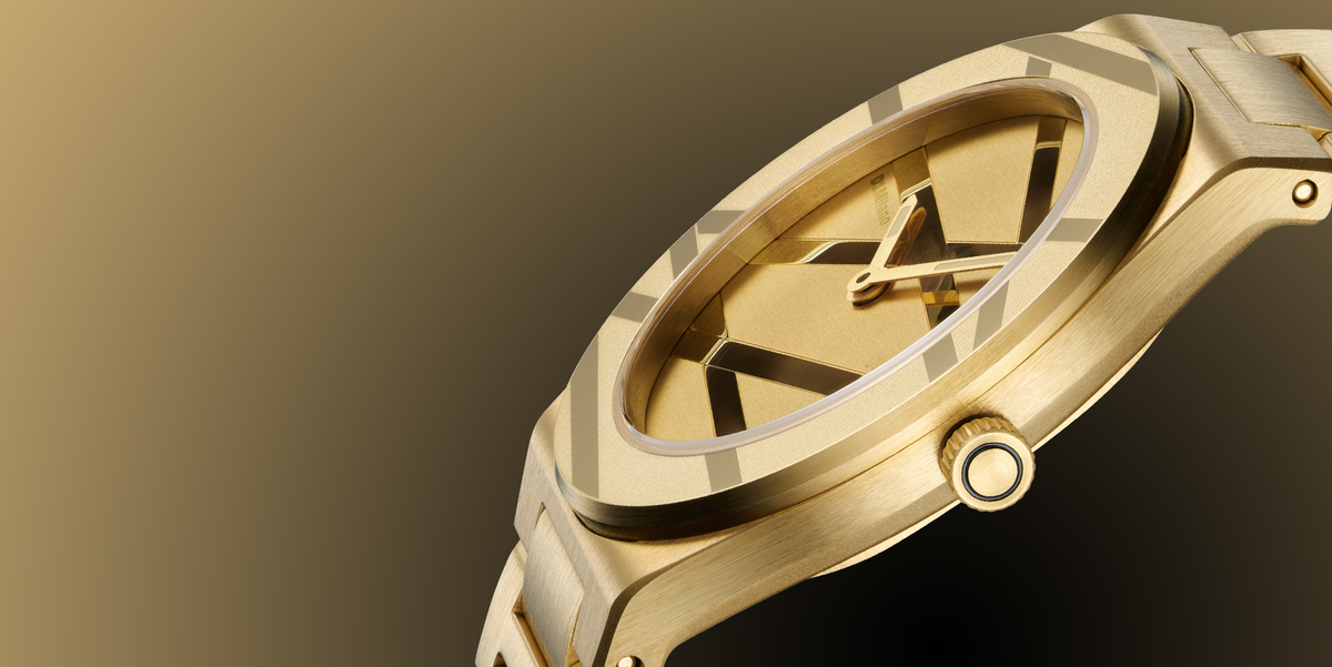 Orologio D1 MILANO lady, Golden Inlay, Ultra Thin quarzo, 30mm - D1-UCBL05
