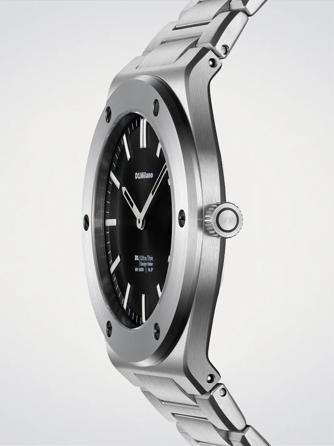 Orologio D1 MILANO Obsidian Sealed, Ultra Thin quarzo, QUADRANTE NERO, 39mm - D1-UCBU01