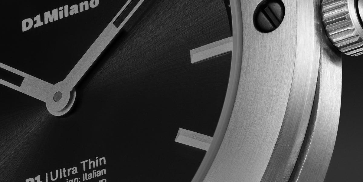 Orologio D1 MILANO Obsidian Sealed, Ultra Thin quarzo, QUADRANTE NERO, 39mm - D1-UCBU01
