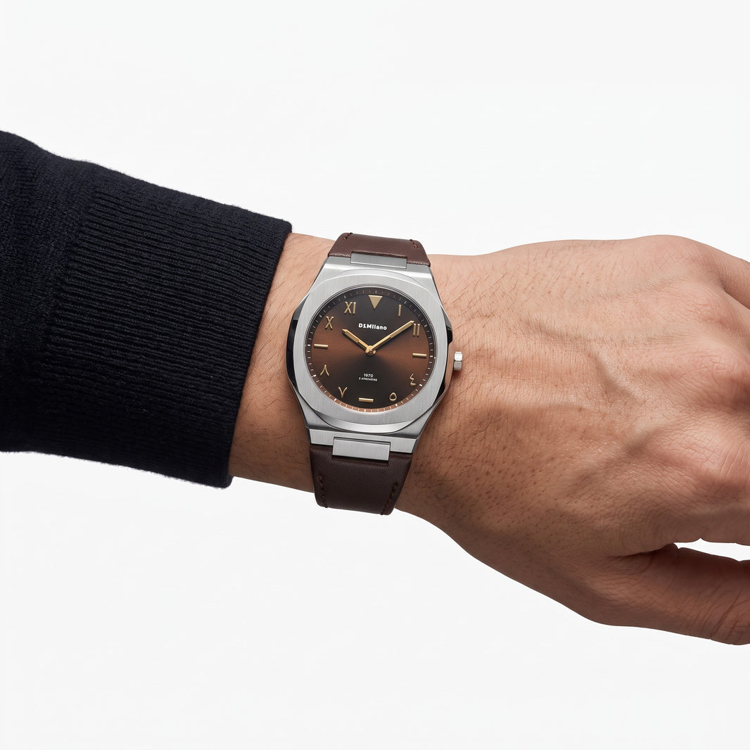 Orologio D1 MILANO, Earthline, Ultra Thin, colore marrone, movimento quarzo, 39mm - D1-UHLJ01