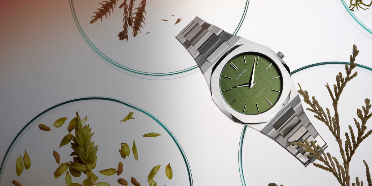 D1 MILANO, Moss Ultra Thin, QUADRANTE VERDE BOTTIGLIA, 40 mm - D1-UTBJ06