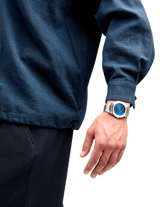 OROLOGIO D1 MILANO, Geo
Ultra Thin, quadrante blu elettrico, 40 mm - D1-UTBJ09