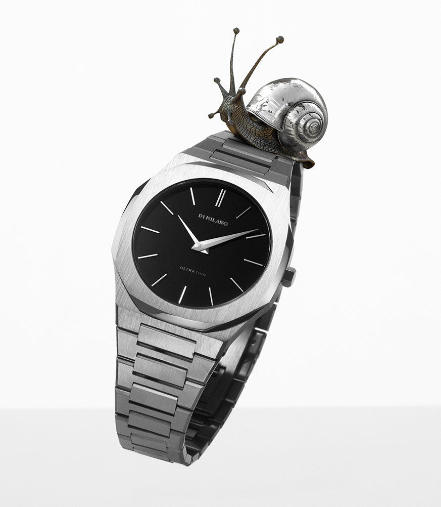 Orologio D1 MILANO Re, QUADRANTE NERO OPACO, Ultra Thin Bracelet quarzo, 40 mm - D1-UTBJ40