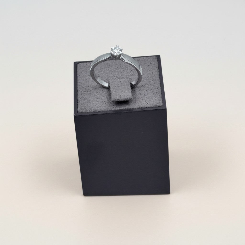 ANELLO SOLITARIO GIORGIO VISCONTI ORO BIANCO 18KT E DIAMANTI, MONTATURA 6 GRIFFE, 0.25CT - AB17101D