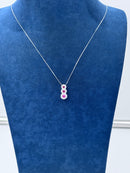 Diana - Collana trilogy in oro bianco 18kt, rubini e giro di diamanti - CL D. 36 RU