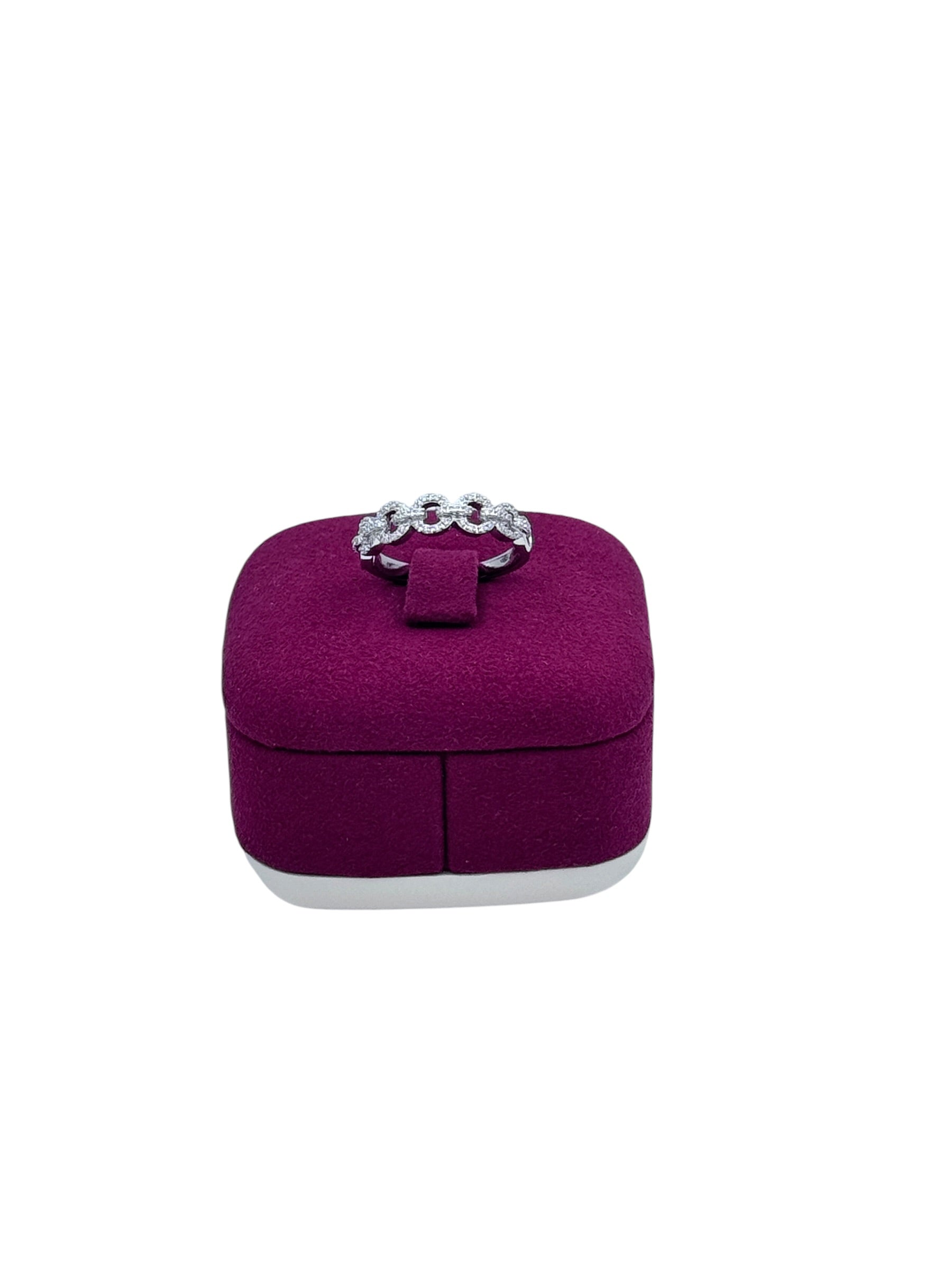 ANELLO a catena GIORGIO VISCONTI IN ORO BIANCO 18kt E DIAMANTI, 0.15ct - ABX17597