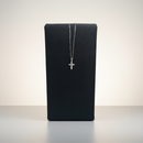 Collana Zancan con croce da uomo in oro bianco 18kt e diamanti, 0.23ct - EC911B