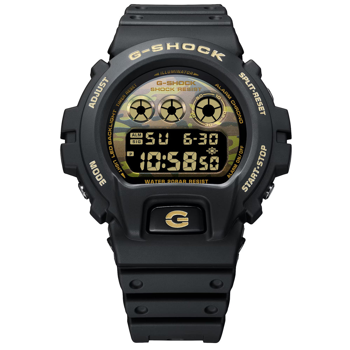 Orologio G-Shock classic, Serie DW-6900, mimetico e oro, 50mm - DW-6900CF-1ER