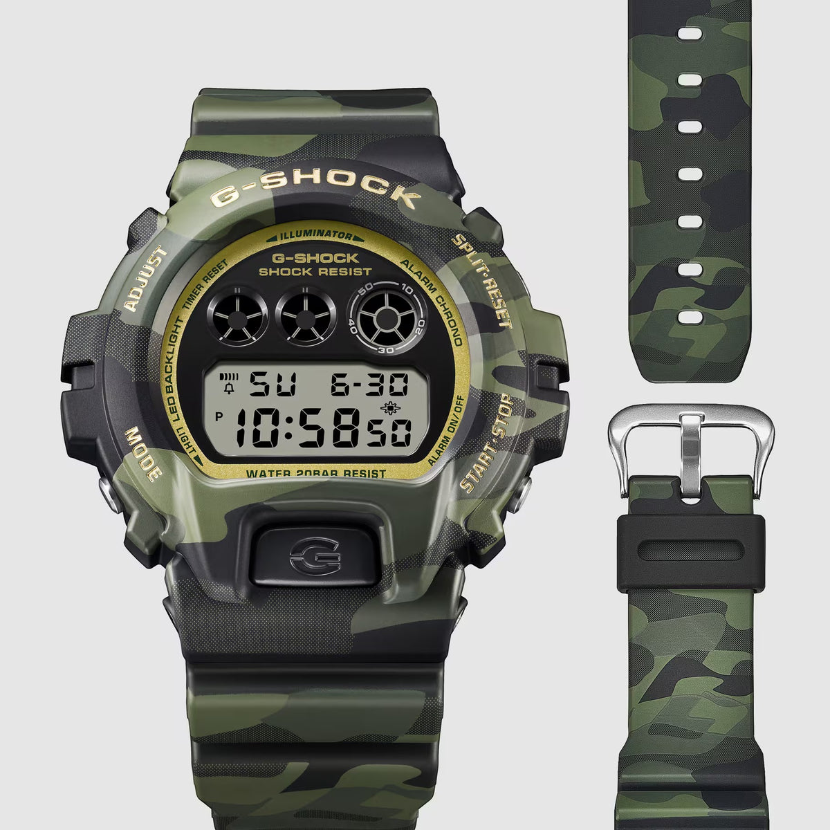 Orologio G-Shock ORIGIN, CAMOUFLAGE VERDE, linea Bold Camo, 50mm - DW-6900CMG-3ER