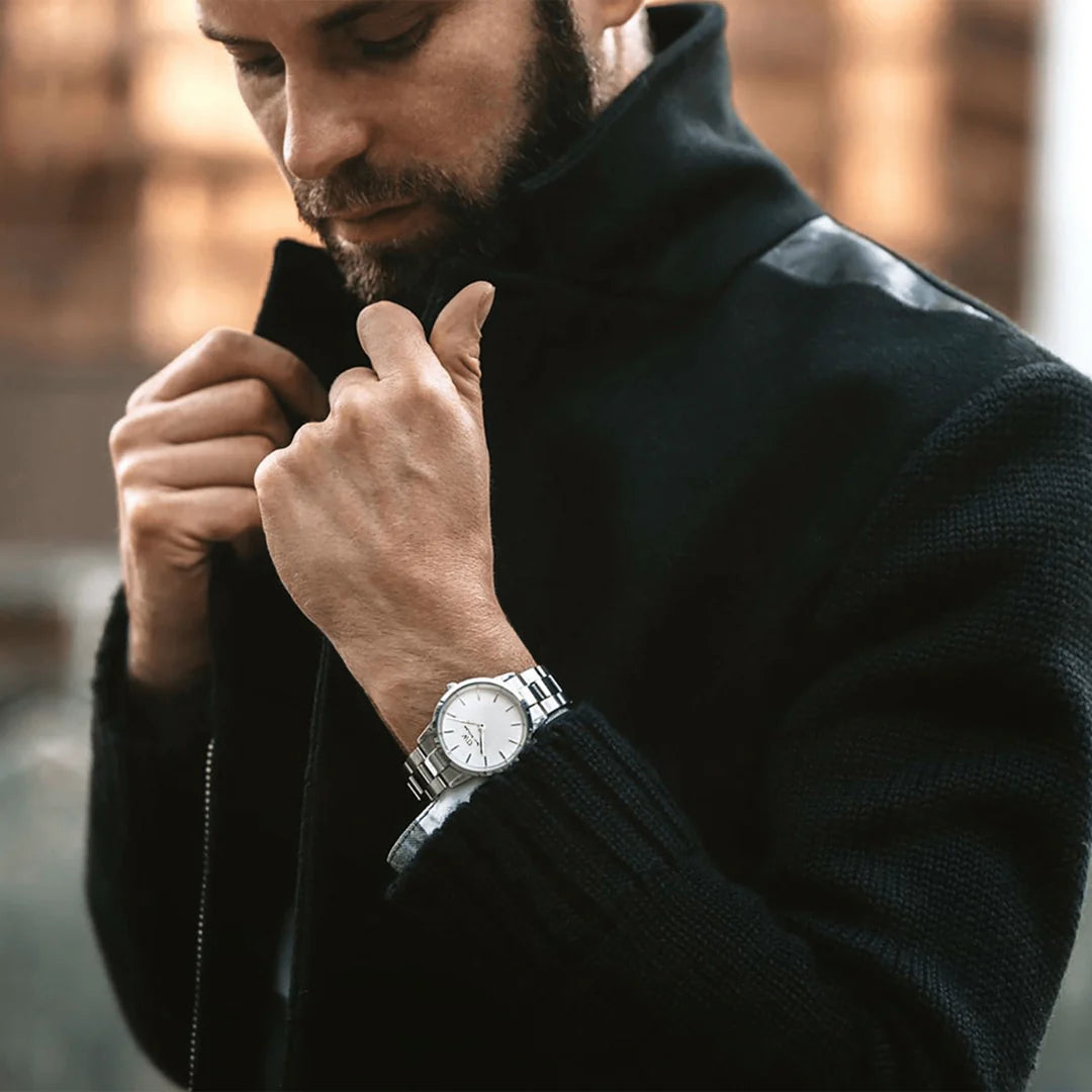 Orologio Daniel Wellington Iconic Link Silver, quadrante bianco, 40MM - DW00100207