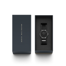 Daniel Wellington Petite Cornwall Schwarz-Silber-Uhr, schwarzes Zifferblatt, 28 mm – DW00100216
