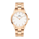 Orologio Daniel Wellington Iconic Link Rose Gold, quadrante bianco, unisex 40mm - DW00100343
