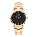 Orologio Daniel Wellington Iconic Link Black Rose Gold, quadrante nero, 40mm - DW00100344