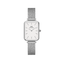 Orologio Daniel Wellington Quadro Pressed Sterling, cinturino color argento e quadrante bianco, 20x26mm - DW00100438