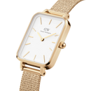 Orologio Daniel Wellington Quadro Pressed Evergold, cinturino color oro e quadrante bianco, 20x26mm - DW00100556