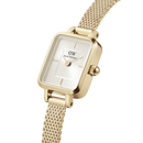 Orologio Daniel Wellington Quadro Mini Evergold Champagne, cinturino color oro e quadrante bianco, 15.4x18.2mm - DW00100656