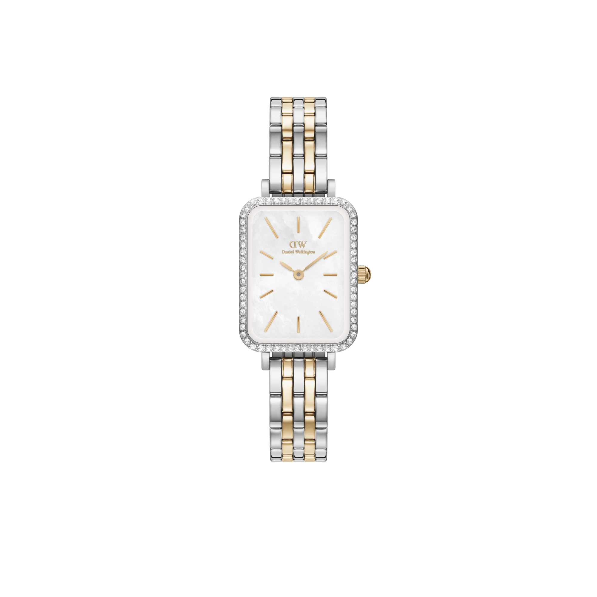 Orologio Daniel Wellington Quadro Lumine Bezel, CINTURINO BICOLOR E QUADRANTE BIANCO MADREPERLA, 20x26mm - DW00100671