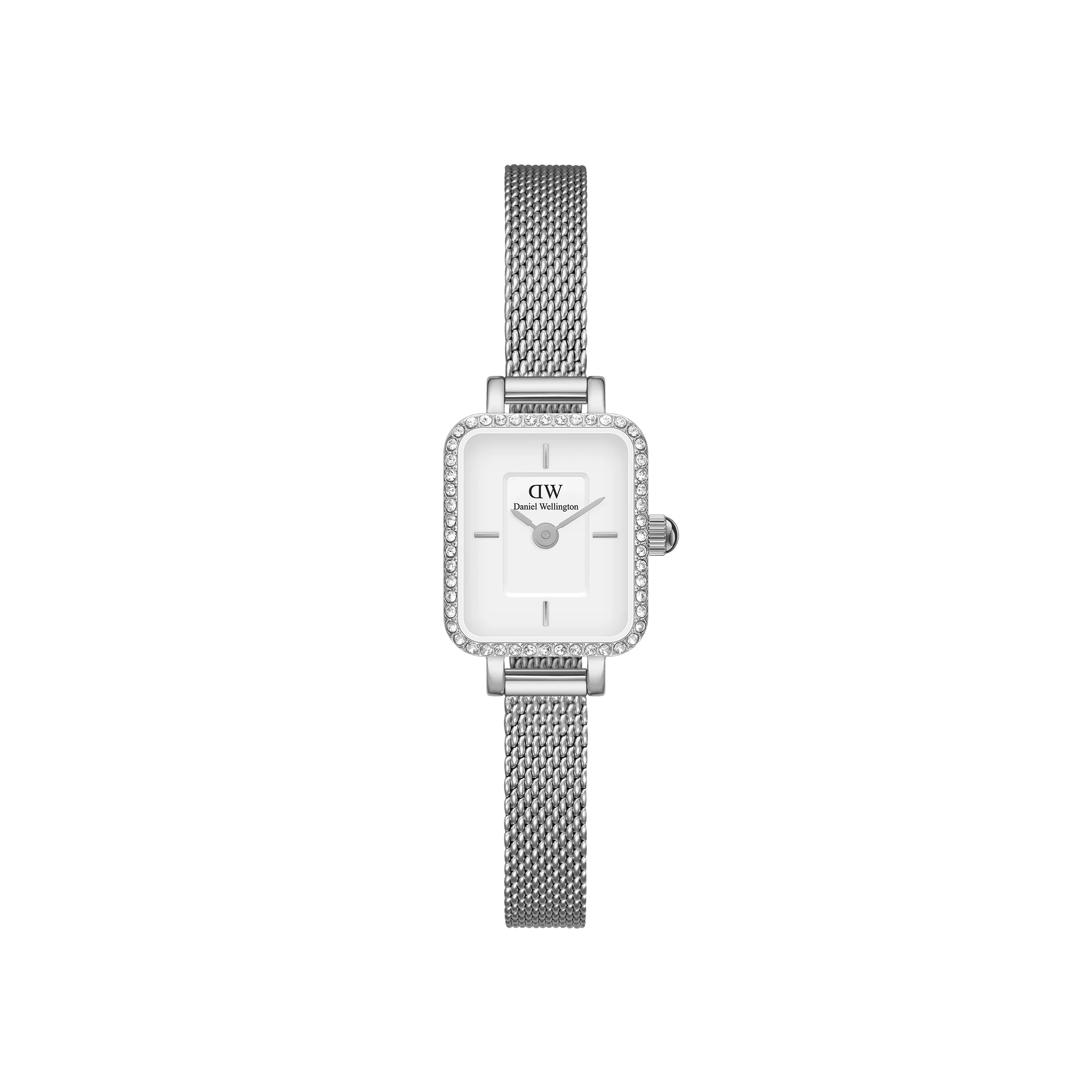 Orologio Daniel Wellington Quadro Mini Lumine Bezel Silver, 15.4x18.2mm - DW00100732