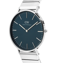 Orologio Daniel Wellington Classic Piano Link Arctic Silver, quadrante blu, 40mm - DW00100776