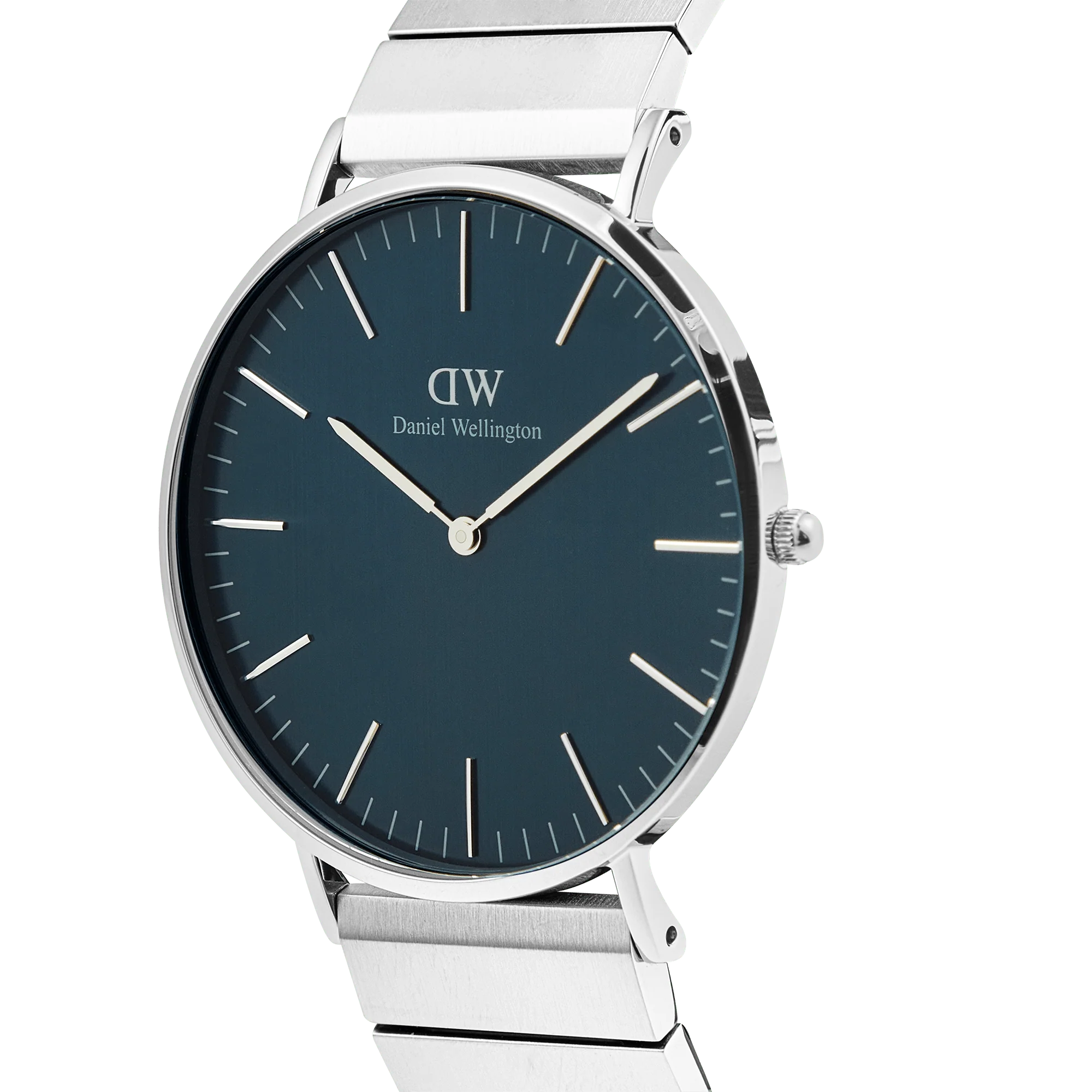 Orologio Daniel Wellington Classic Piano Link Arctic Silver, quadrante blu, 40mm - DW00100776