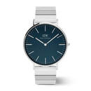 Orologio Daniel Wellington Classic Piano Link Arctic Silver, quadrante blu, 40mm - DW00100776