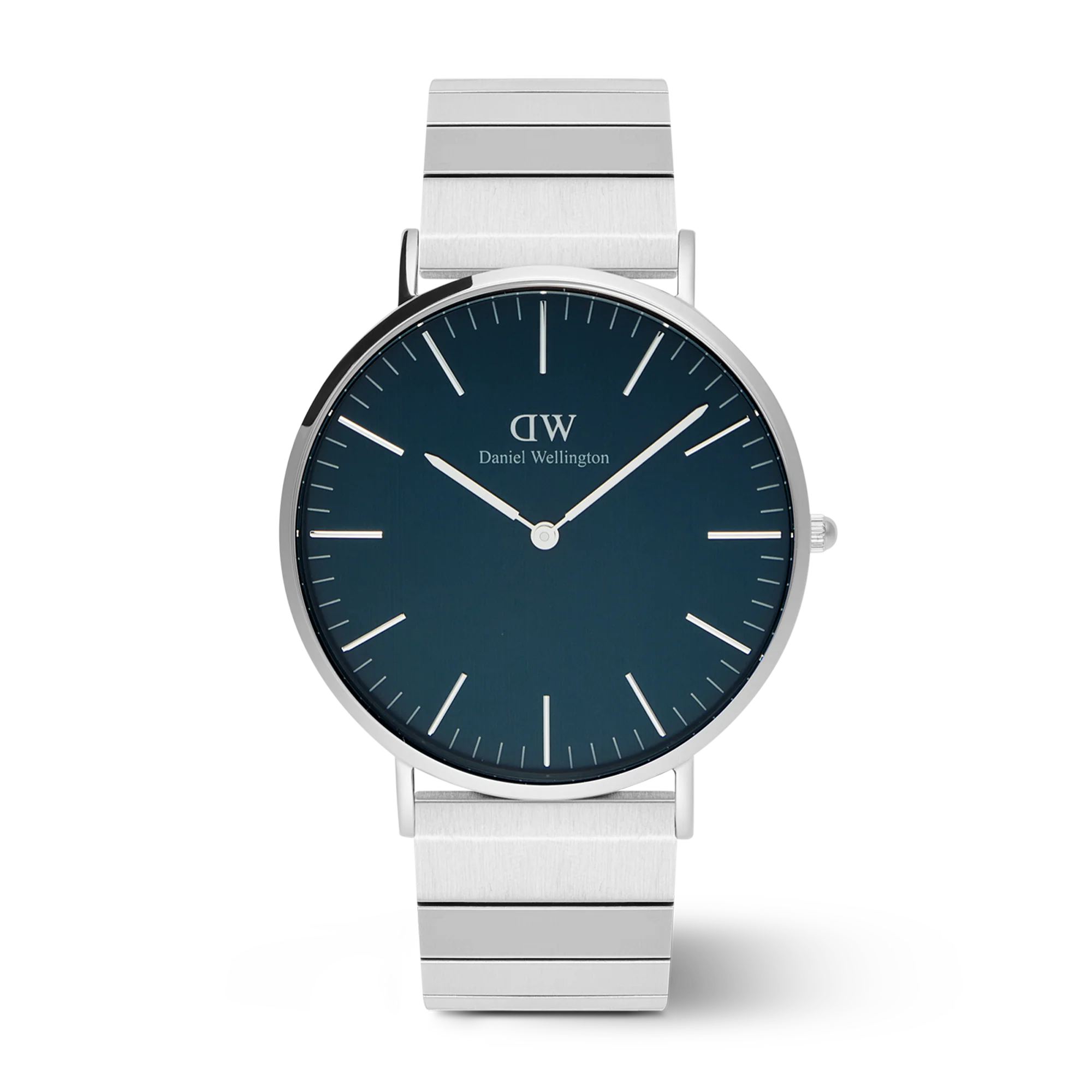 Orologio Daniel Wellington Classic Piano Link Arctic Silver, quadrante blu, 40mm - DW00100776