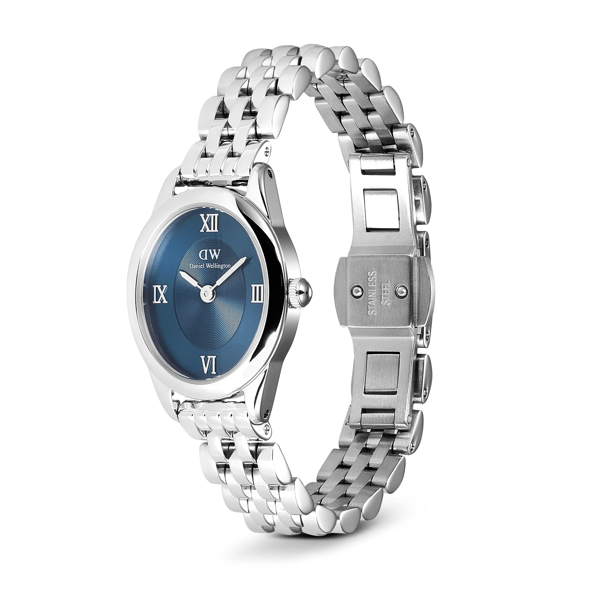 Orologio Daniel Wellington Ophelia Mini, Arctic Silver quadrante blu, 25.5x22mm - DW00100807