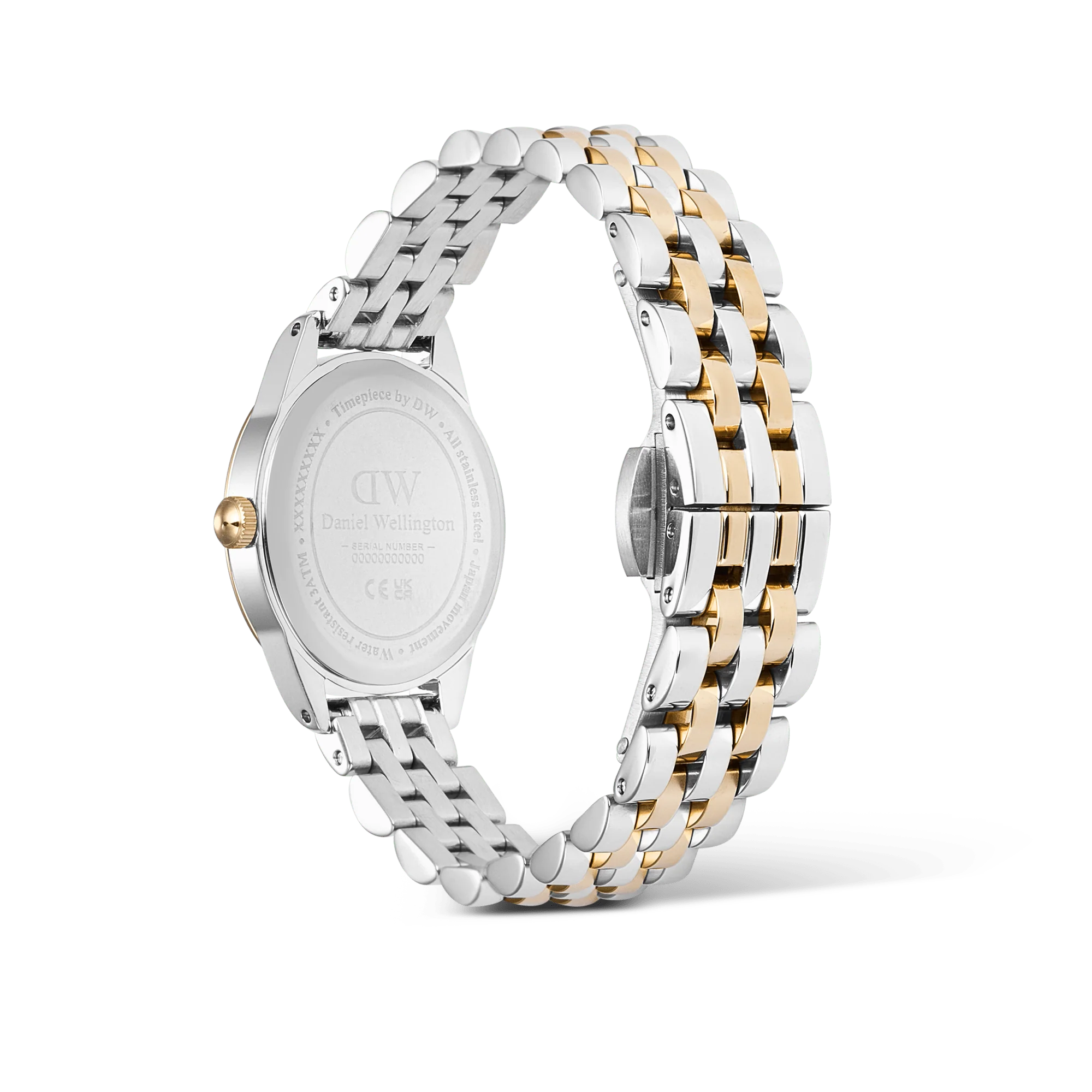 Orologio Daniel Wellington Ophelia Mini Two Tone Gold, cinturino bicolore e quadrante bianco, 22 x 25.5mm - DW00100811