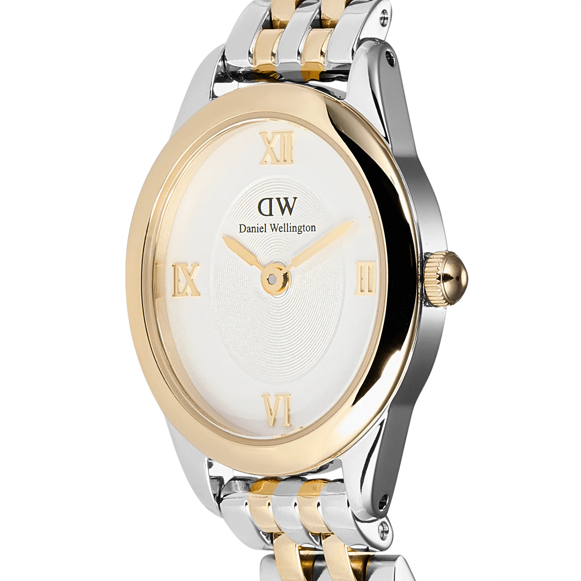 Orologio Daniel Wellington Ophelia Mini Two Tone Gold, cinturino bicolore e quadrante bianco, 22 x 25.5mm - DW00100811