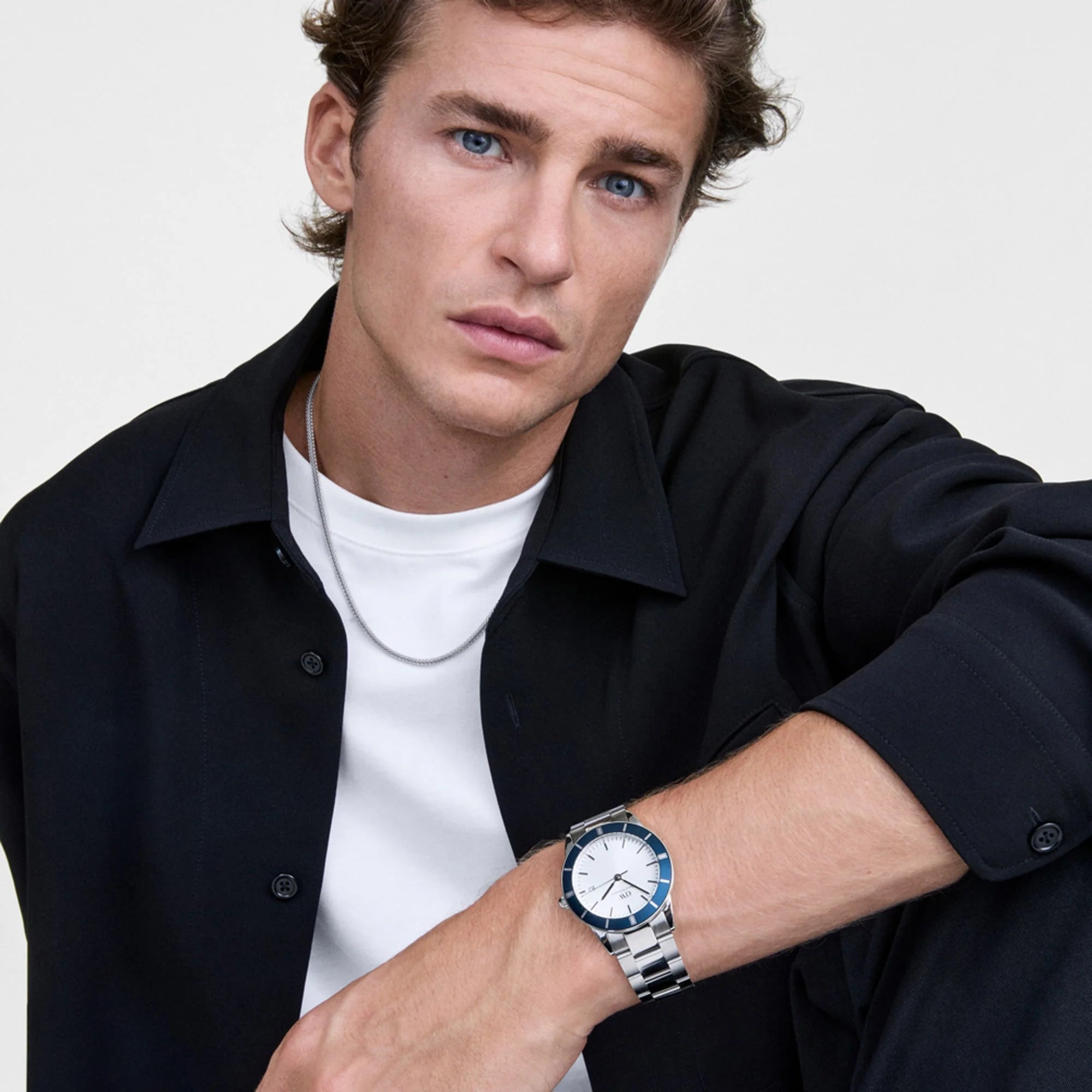 Orologio Daniel Wellington Iconic Paradigma Link Blue Bezel Silver, 40mm - DW00100818