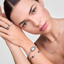 Orologio Daniel Wellington Quadro Mini Arch 3-link White Sunray Silver, 18mm - DW00100844