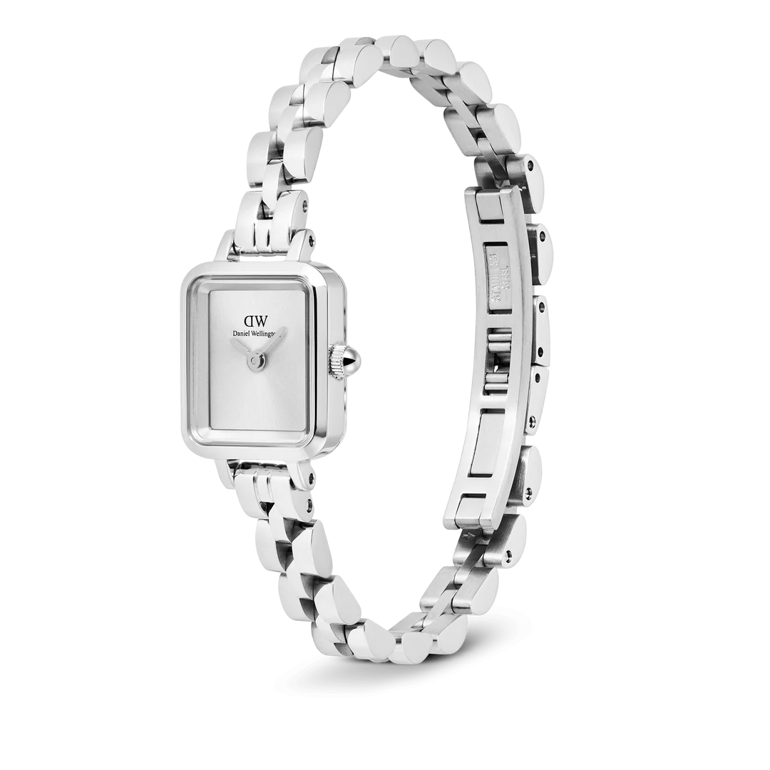 Orologio Daniel Wellington Quadro Mini Arch 3-link White Sunray Silver, 18mm - DW00100844